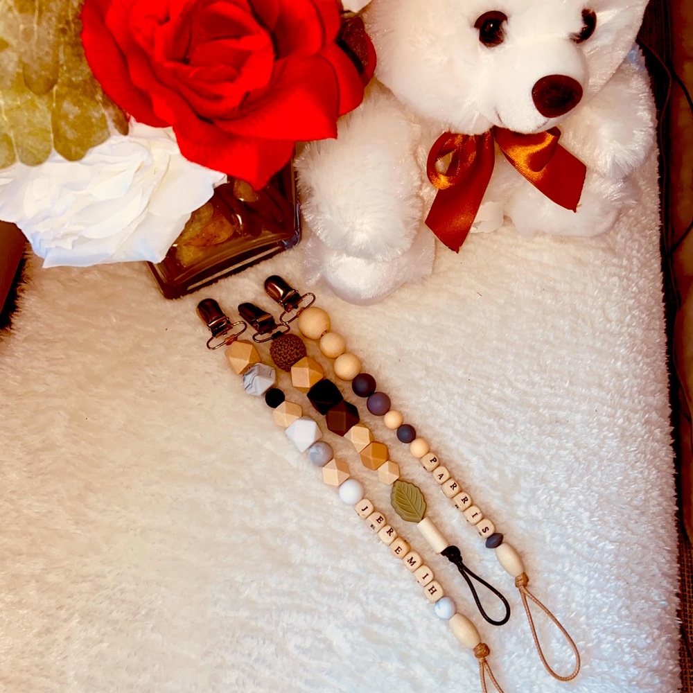 Bella K Pacifier clips and teeters